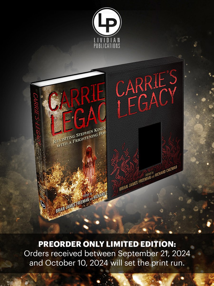 Just announced! CARRIE'S LEGACY: essays, artwork, and more! Limited Time Only! --&gt; lividian.com/store/carries-… <a href="/StephenKing/">Stephen King</a> <a href="/RichardChizmar/">Richard Chizmar</a>