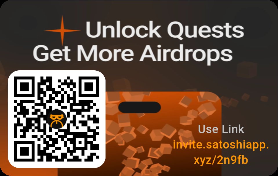 invite.satoshiapp.xyz/2n9fb 
Join me on Satoshi App, trusted by 16M+ users. Earn free tokens from top web3 projects. It's quick and easy to sign up. Let's grow our crypto portfolios together!