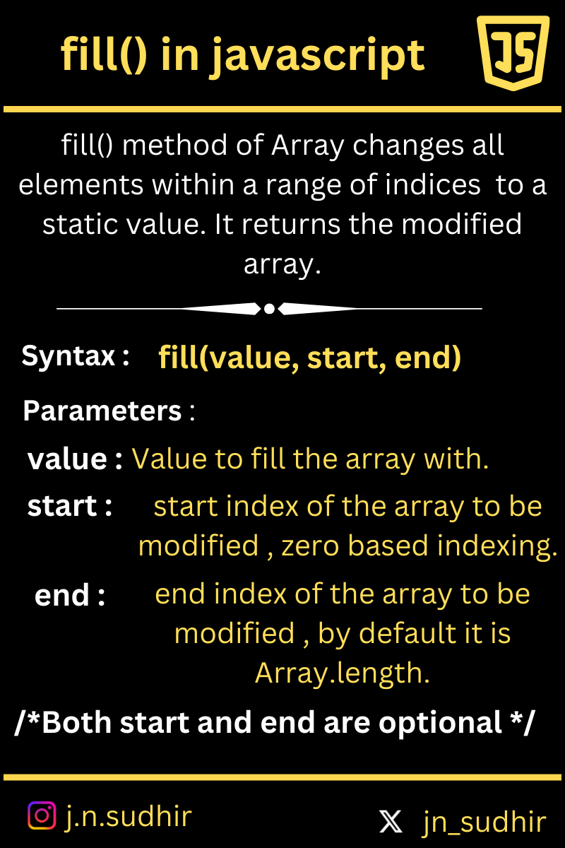 jn_sudhir's tweet image. ๐จโ๐ปIn example 3, arr1 is declared with const keyword, but we are modifying the array, why do you think arr1 is getting modified even after declaring it with const ?
๐Do you know about fill() in #javascript ?
#javascriptdaily #jn_sudhir #SoftwareEngineer #programmer #letsconnect