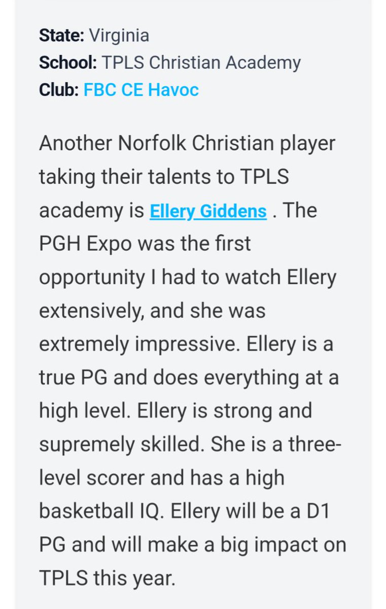 Thank you <a href="/PGHVirginia/">Prep Girls Hoops Virginia</a> for the write up. <a href="/TPLS_LionsGirls/">TPLS Christian Academy Girls</a> is getting ready to go! <a href="/coachmike25/">Michael Davis</a> <a href="/RasheenJohnson/">Rasheen johnson</a>