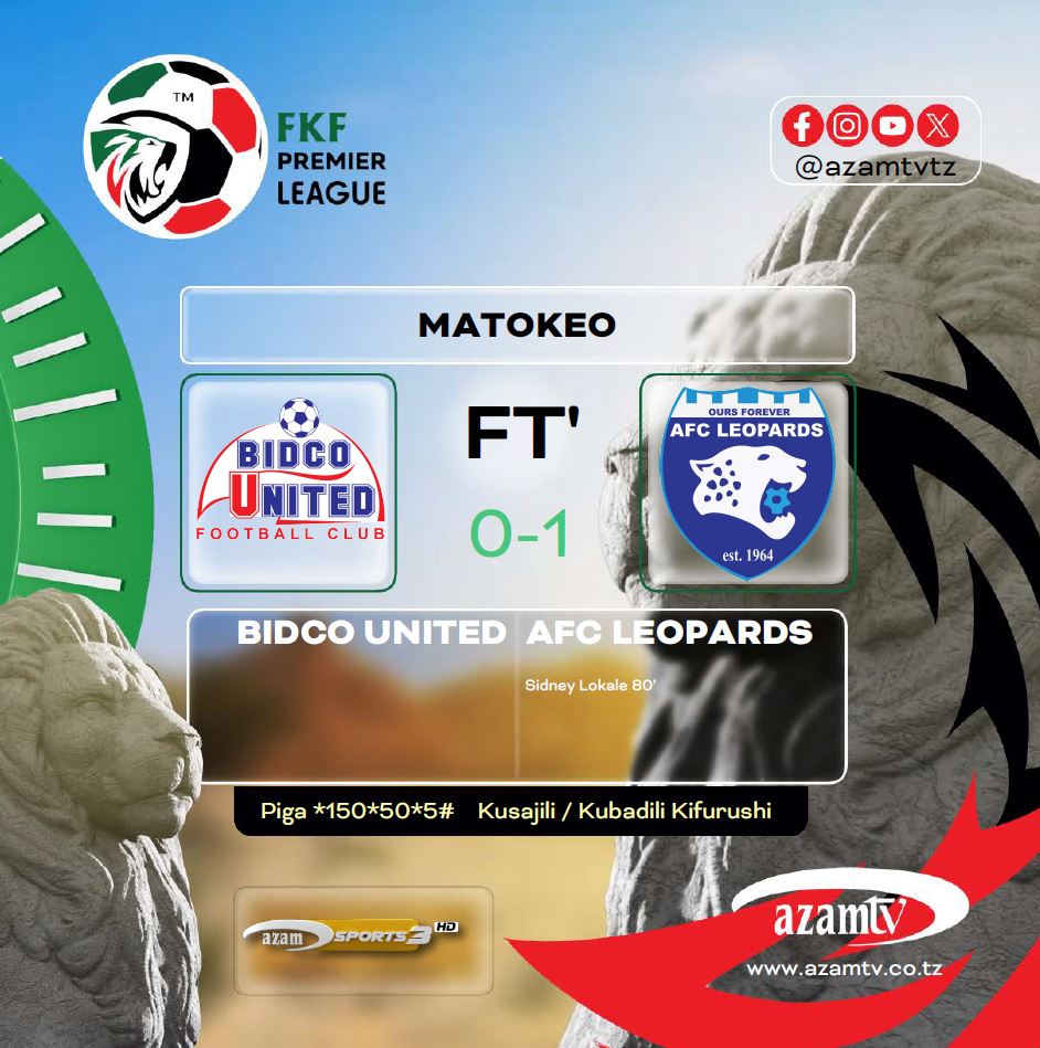 azamtvtz's tweet image. #FKFPL  Pointi tatu kwa Leopards

FT: Bidco United 0-1 AFC Leopards

Endelea kula burudani ya boli LIVE kwenye chaneli zote za #AzamSports

#FKFPL #FKFPremierLeague #LigiKuuKenya #KenyaPremierLeague #KPL #AzamTV #BidcoUnited #AFCLeopards #BidcoLeopards