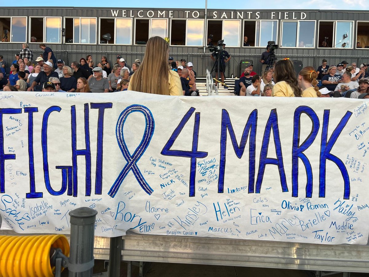 Blessed to have XHS parent, Mark Dougherty, with us last night! Mark, who is battling ALS, got to see his son Max (X28) score a few touchdowns and daughter Claire (X25) perform with the <a href="/xhsdanceteam/">Xavier Dance Team</a> in a special performance at halftime of the freshman game!