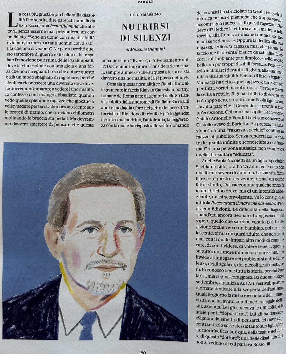 MassimGiannini's tweet photo. “La lezione di Rigi, l’autismo e le tante normalità che non sappiamo capire”: la mia rubrica su “d”, oggi con @repubblica. https://t.co/IMnICIBBtD