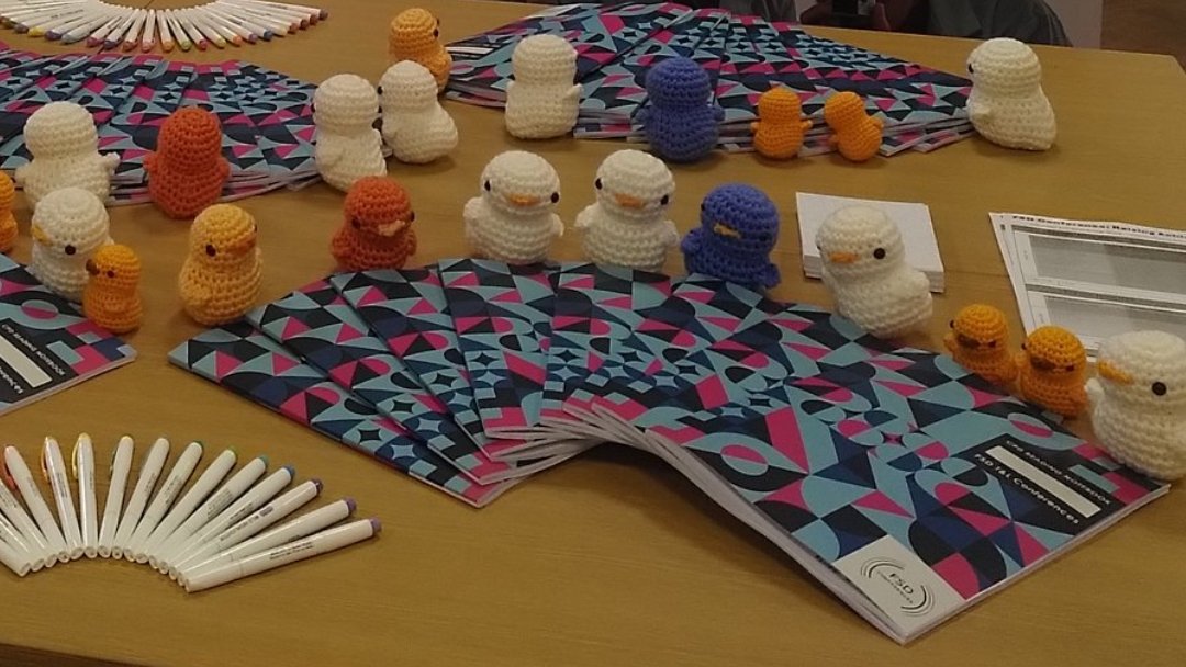DrMBoyd's tweet photo. Stayed in a castle, met great people, learned a great deal, delivered a talk and, best of all, there were crochet ducks! 

Excellent event @FSDConferences ! Will definitely be back next time! https://t.co/b95d0FfjU6