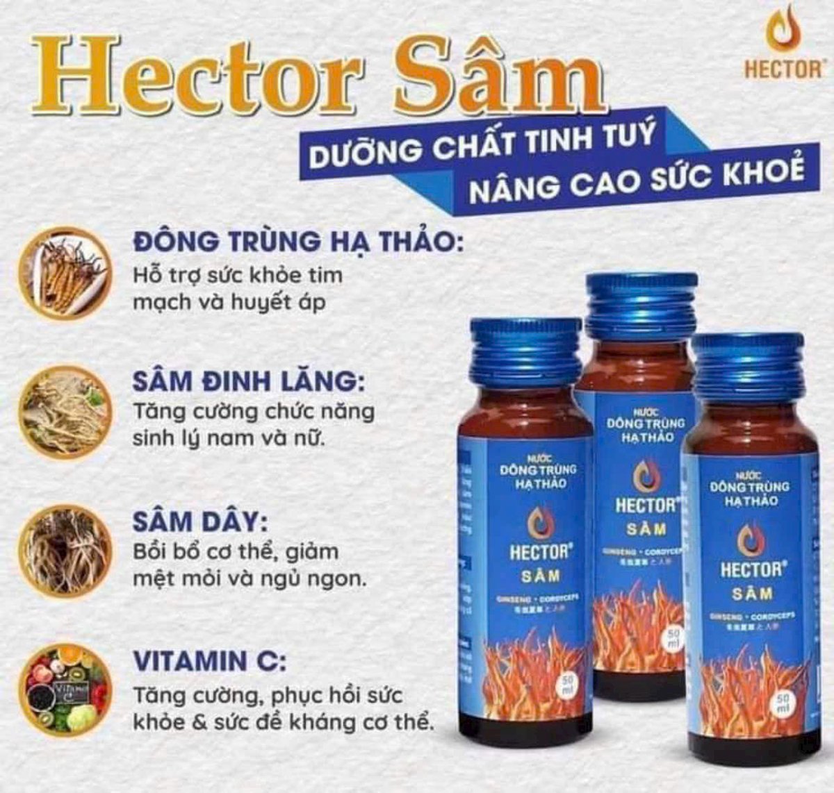 thaohector8's tweet photo. ️🎯HECTOR SÂM - GIẢI PHÁP CHO SỨC KHOẺ️

- Tăng đề kháng
- Giảm stress, ngủ ngon
- Hồi phục sức cho người ốm, người yếu, cải thiện rõ rệt từng ngày giúp người bệnh vượt bệnh nhanh và khoẻ hơn. https://t.co/LvefsFMI16