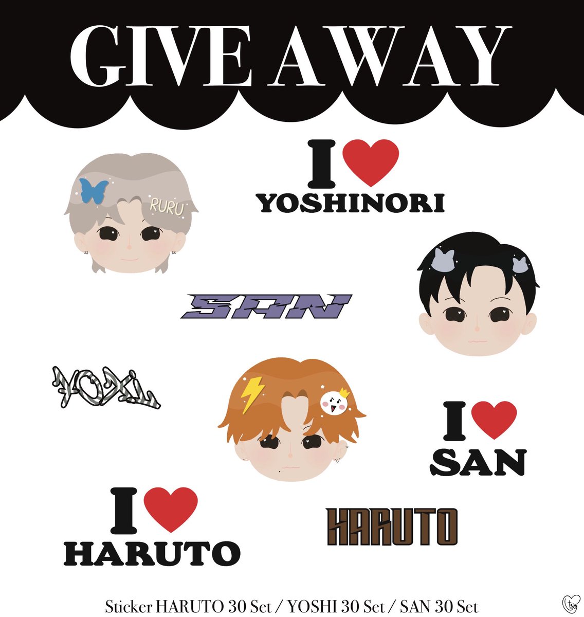 BWJEANHB's tweet photo. -Pls RT-

💌GIVE AWAY✨

🎟️Sticker HARUTO / YOSHI / SAN 30 Set

🗓️ Date : 6/10/2024
🕑Time : TBA
📍Location : Impact Challenger Hall 1

#KPOPMASTERZinBANGKOK2024 
#TREASURE #ATEEZ https://t.co/4epeYhJCOf