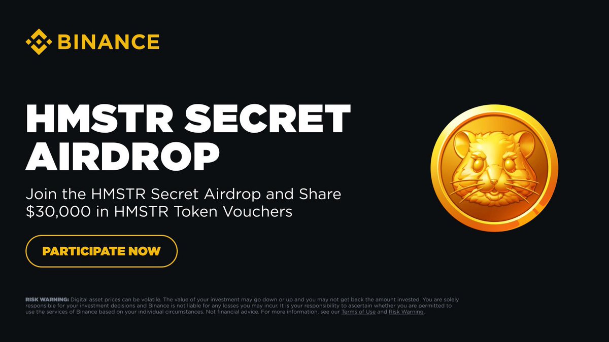 Binance MENA (@binancearabic) on Twitter photo 🚀 Binance just launched the $HMSTR <a href="/hamster_kombat/">Hamster Kombat</a> Mega Campaign — your one stop shop for everything #Hamster! 🐹🔥
First up: HMSTR Secret Airdrop — share in $30,000 worth of HMSTR Token Vouchers! 💰
But that's not all... More surprises await! 🎁
Don't miss out — join now!👇 🚀 Binance just launched the $HMSTR <a href="/hamster_kombat/">Hamster Kombat</a> Mega Campaign — your one stop shop for everything #Hamster! 🐹🔥
First up: HMSTR Secret Airdrop — share in $30,000 worth of HMSTR Token Vouchers! 💰
But that's not all... More surprises await! 🎁
Don't miss out — join now!👇