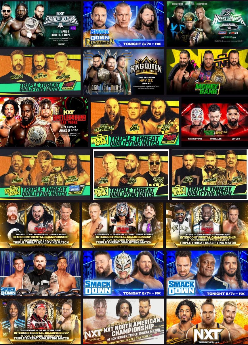 kushreignss's tweet photo. 2024 has been the year of TRIPLE THREAT Matches. 
A total of 21 such matches took place on Raw, Smackdown,NXT and PLEs which is the HIGHEST NUMBER of triple threats to take place in one year in WWE History.
PICK YOUR TOP THREE !!! https://t.co/r2tOT8ozJX