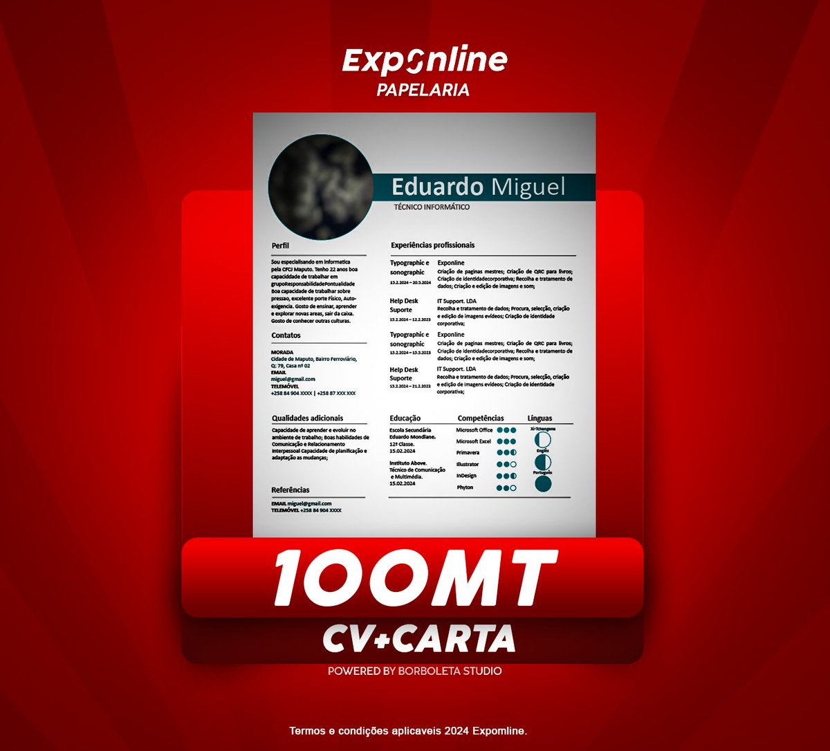 ExponlineEditor's tweet photo. CV+Carta=100mt cálculo certo. https://t.co/BmhrMDDjOu