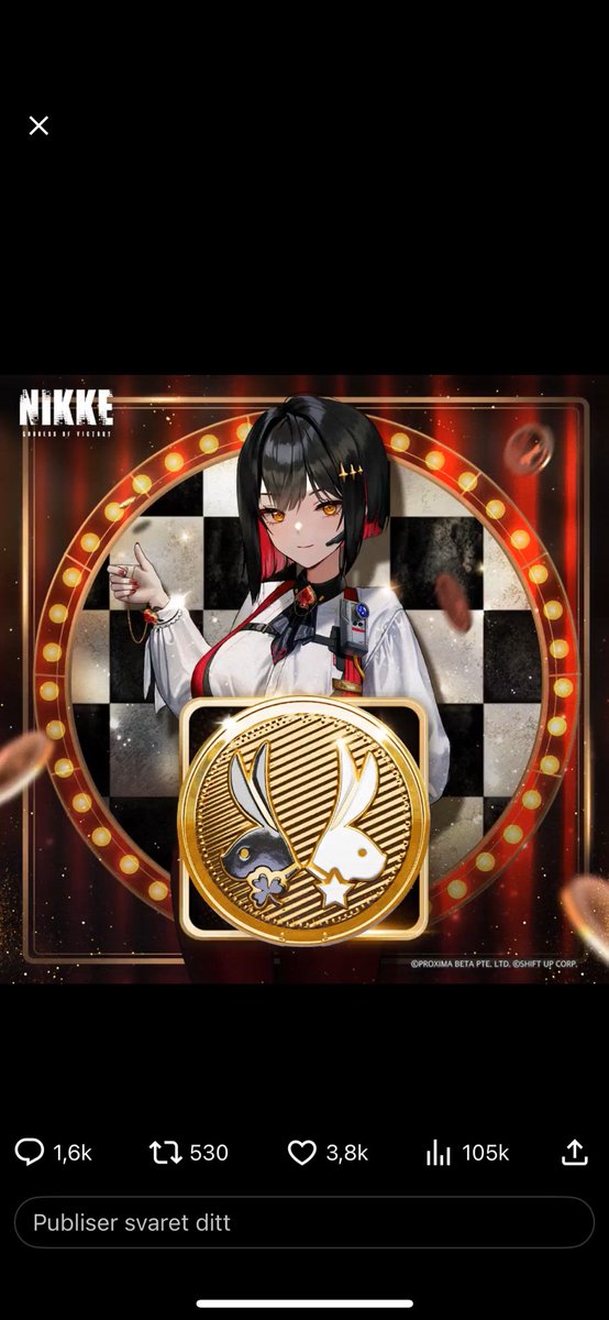 smashedspace's tweet photo. @NIKKE_en Got it! #NIKKELuckyCoin https://t.co/tThqAgaekD