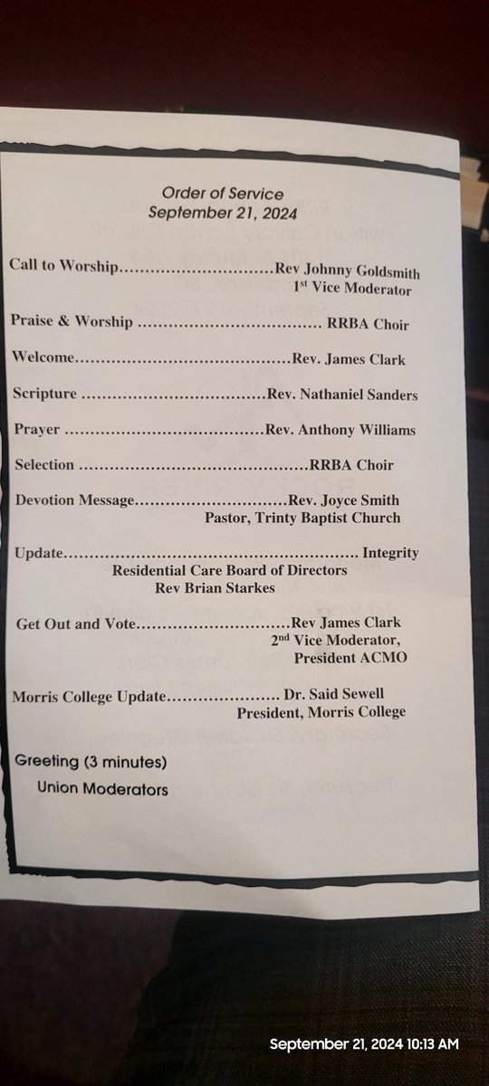 MorrisPrez11's tweet photo. As President of @MorrisColl1908, I travel across the state of South Carolina, updating members of The Educational and Missionary Baptist Convention of South Carolina on the progress of their college. Thank you, Rocky River Association for what you do for Morris College. https://t.co/0n48x411Jm