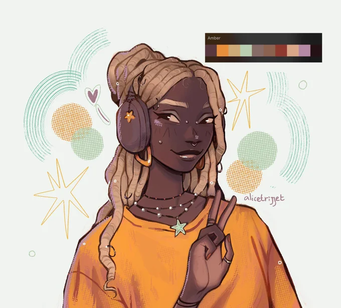 All Amber drawings from this year … the fact that I've only drawn her face at the exact same angle  