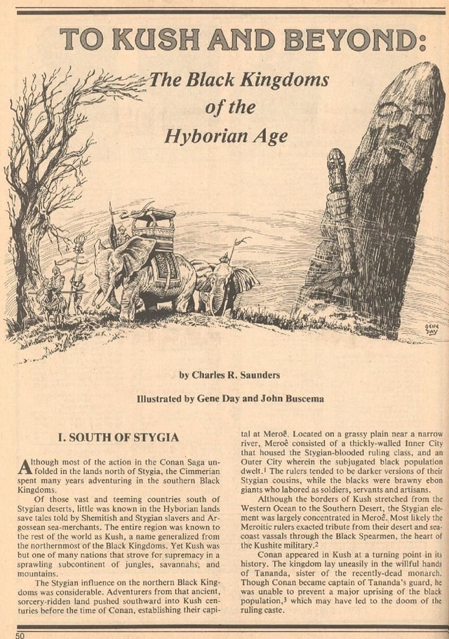 “Hyborian Africa” (1980) &amp; “To Kush and Beyond: The Black Kingdoms of the Hyborian Age” (1980) by Charles R. Saunders dlvr.it/TDWS4m