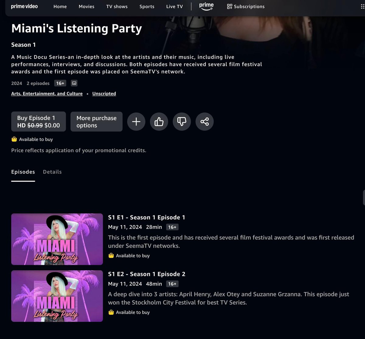 SaxDivaLLC's tweet photo. Check out Miami Listening Party on Amazon Prime! Featured artists are @SuzanneGrzanna @sax_diva @KimCameronMusic @AprilHenryMusic @AlexOtey @JustineBlazer https://t.co/TTFGyHD0h3