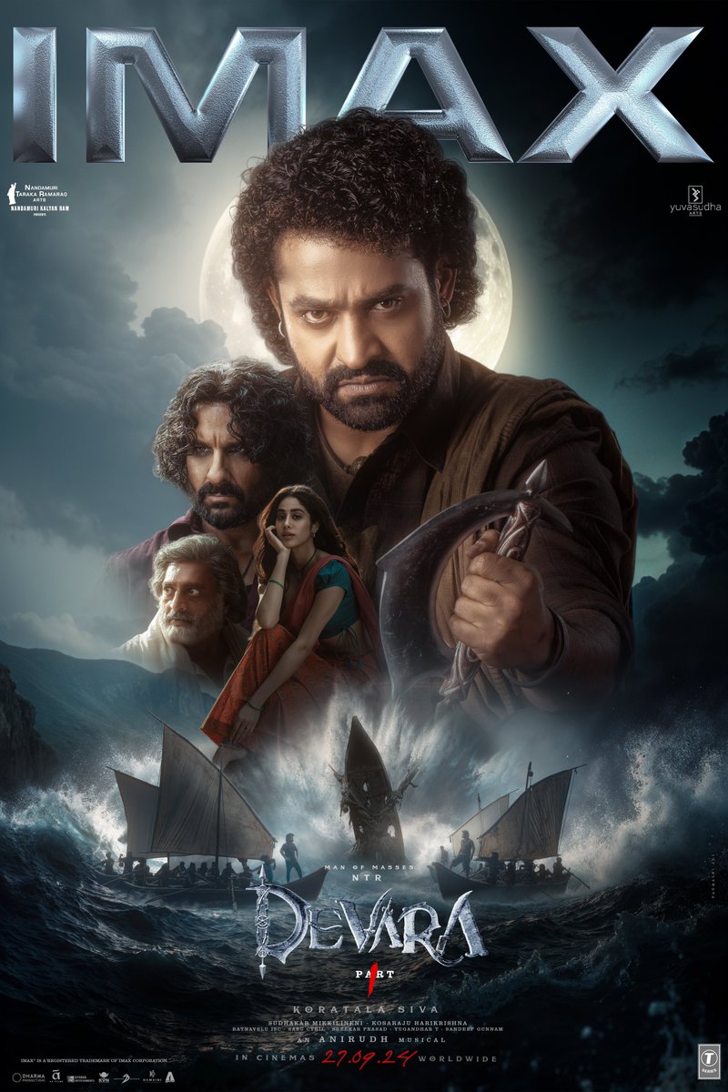 DevaraMovie's tweet photo. The waves are rising higher… 
and the battle is getting more intense! 💥💥 

The high octane adrenaline rush of #Devara will leave you stunned at @IMAX from September 27th ❤️‍🔥❤️‍🔥 

#DevaraOnSep27th https://t.co/mrfO5gjLW9