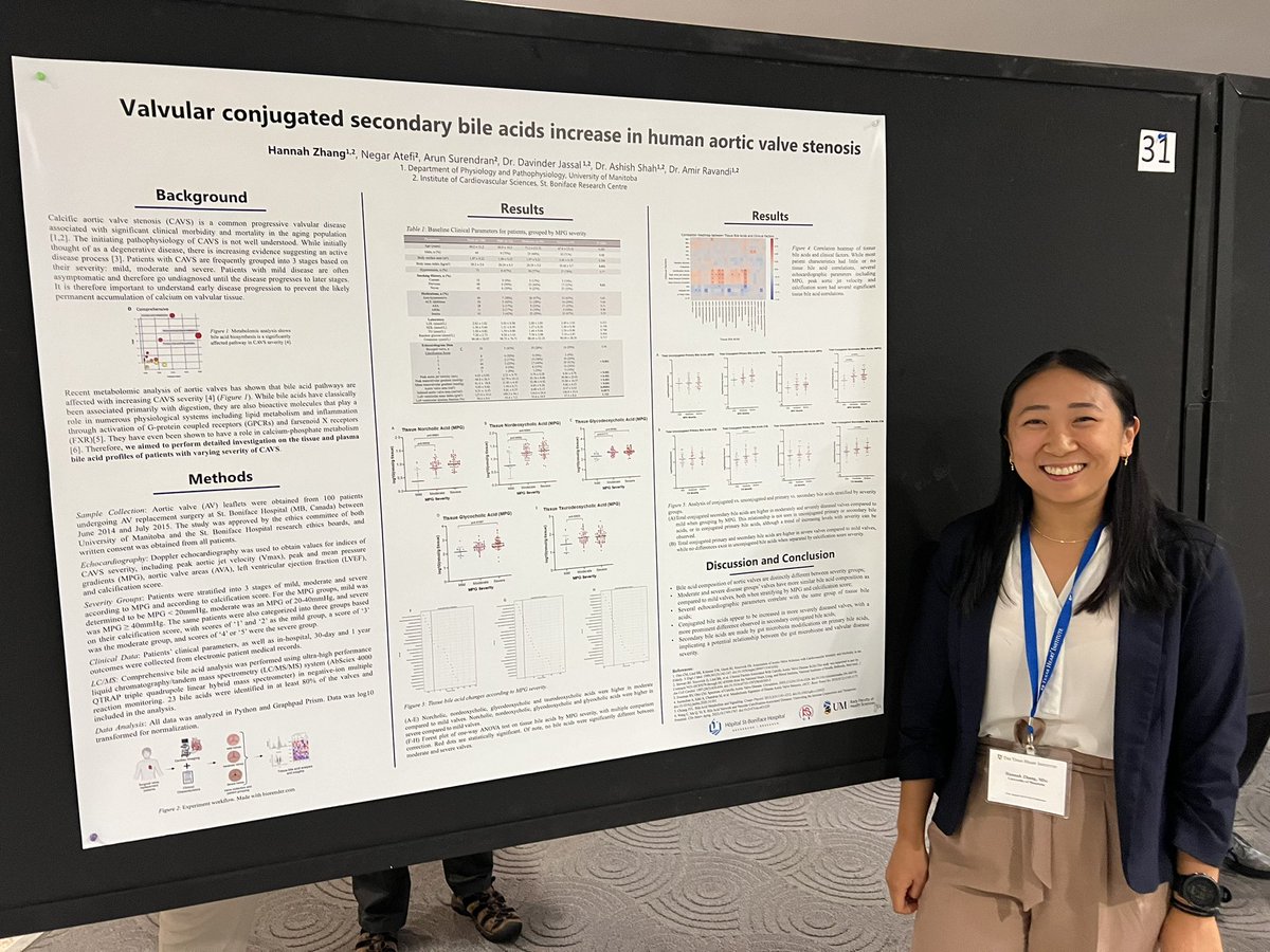 Amir Ravandi (@ahravandi) on Twitter photo Hannah Zhang from our lab presenting her work on how valvular tissue Bile acids change on human aortic valve stenosis at IACS 2024.@sbrc <a href="/UM_physiology/">Physiology & Pathophysiology U of M</a> <a href="/AshishHShah3/">AshishShah</a> <a href="/UM_RadyFHS/">U of M Rady Faculty</a> Hannah Zhang from our lab presenting her work on how valvular tissue Bile acids change on human aortic valve stenosis at IACS 2024.@sbrc <a href="/UM_physiology/">Physiology & Pathophysiology U of M</a> <a href="/AshishHShah3/">AshishShah</a> <a href="/UM_RadyFHS/">U of M Rady Faculty</a>