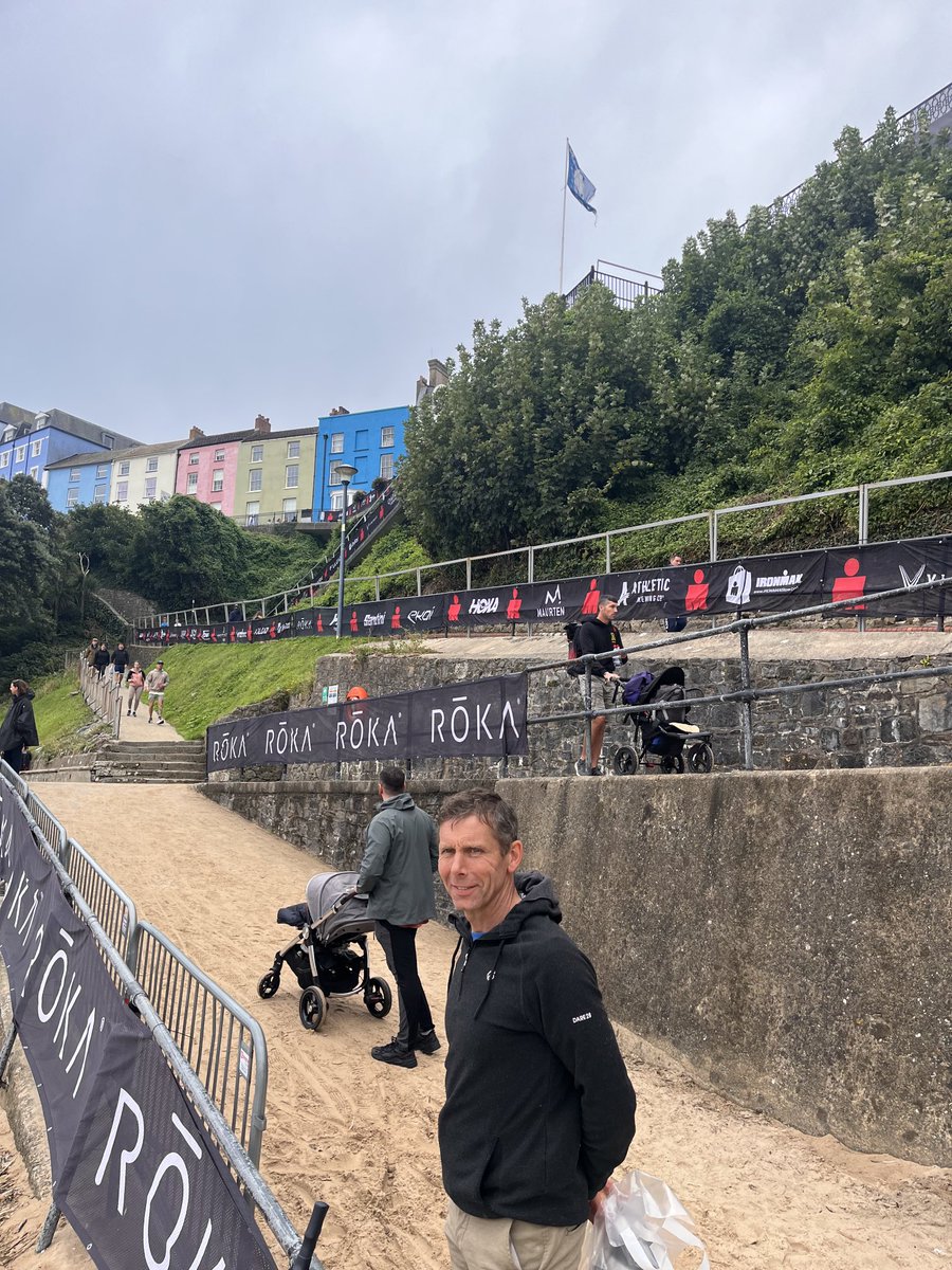 Checking out the Swim start and exit it’s a long old slog back up to the bikes 😀