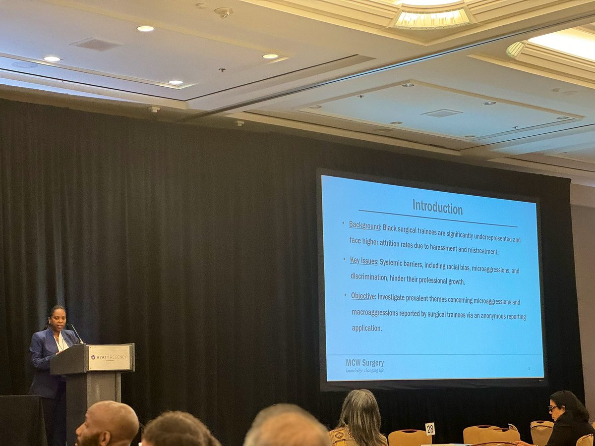 Society of Black Academic Surgeons (@societyofbas) on Twitter photo OUTSTANDING and critical quickshot presentation from <a href="/DrCNClarke/">Callisia Clarke MD</a> on the microaggressions & bias experienced by Black Surgical Trainees. We look forward to seeing this necessary work in publication! #SBASUCDavis2024 OUTSTANDING and critical quickshot presentation from <a href="/DrCNClarke/">Callisia Clarke MD</a> on the microaggressions & bias experienced by Black Surgical Trainees. We look forward to seeing this necessary work in publication! #SBASUCDavis2024