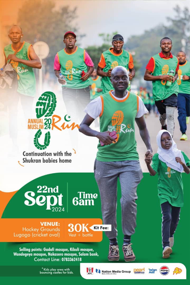 DailyMonitor's tweet photo. SPONSORED: The highly anticipated #MuslimRun is back stronger than ever! Join us on September 22nd at Lugogo Hockey Grounds as we support the construction of Shukran Babies Home. Grab your kit now and bring the kids along for a fun-filled day. https://t.co/C5pmo4ufjr
