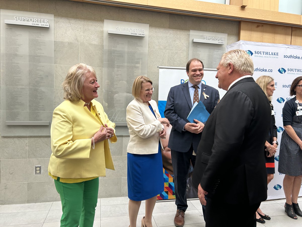 Thrilled to join Premier <a href="/fordnation/">Doug Ford</a> &amp; <a href="/SylviaJonesMPP/">Sylvia Jones</a>
yesterday to celebrate #ChildhoodCancerAwarenessMonth right in our community at @SouthlakeRHC.

Heartfelt thank you to the Pediatric Oncology Group of Ontario for the amazing work you do for children fighting against cancer.