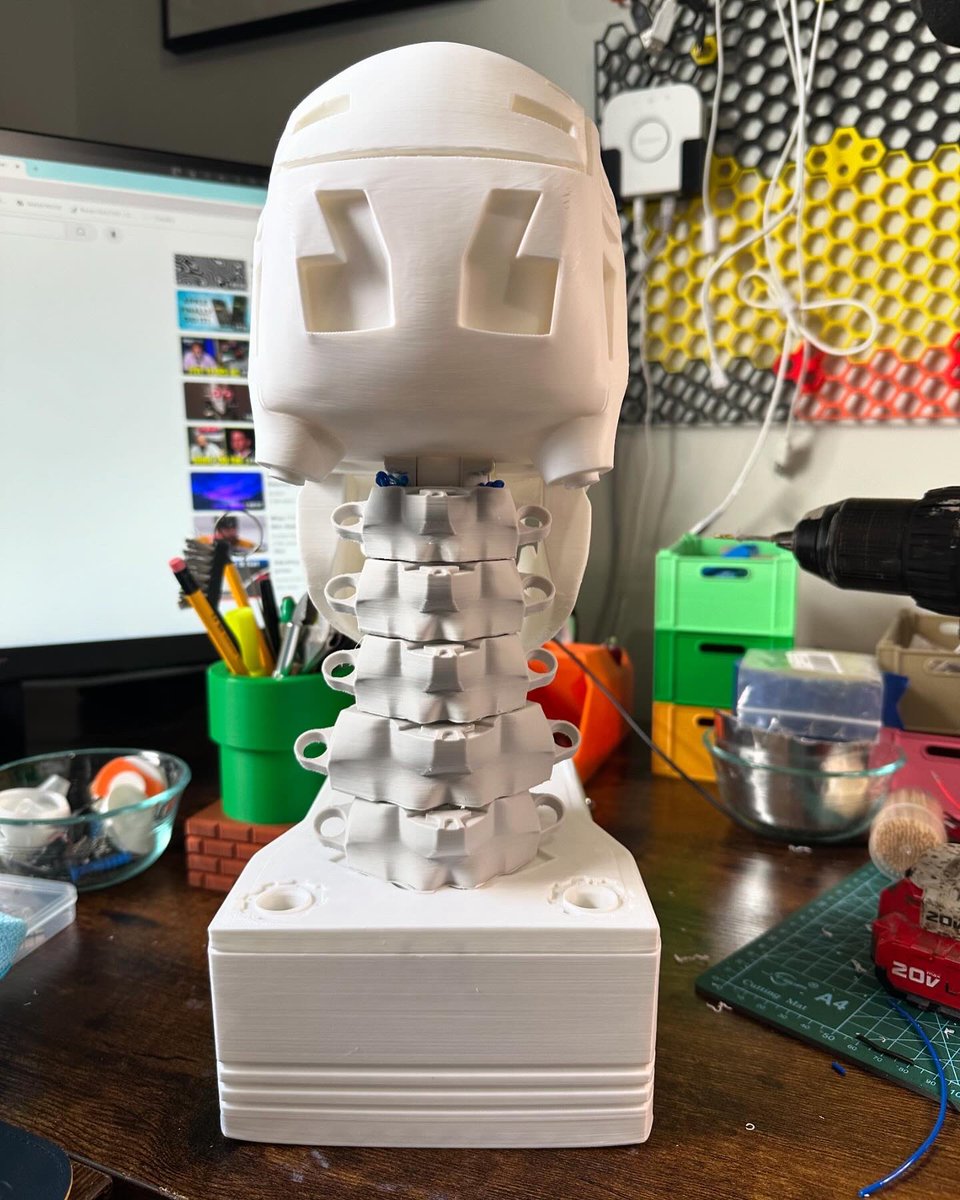 tomshepp's tweet image. Finally started T-800 project. LEDs for the eyes and face tracking. It uses motors, a raspberry pi and an Arduino board. 2 models: 1 for practice and other for final make. This is the practice model. #terminator #t800 #arduinoproject #raspberrypi #3dprinting