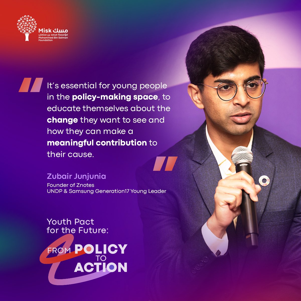 <a href="/ZJunjunia/">Zubair Junjunia</a> Founder of <a href="/znotesrevision/">ZNotes</a> and Young Leader <a href="/UNDP/">UN Development</a> and <a href="/SamsungMobile/">Samsung Mobile</a> Generation17, discusses the importance of knowledge and awareness in making a lasting impact.
#PoweredByYouth #YouthLead