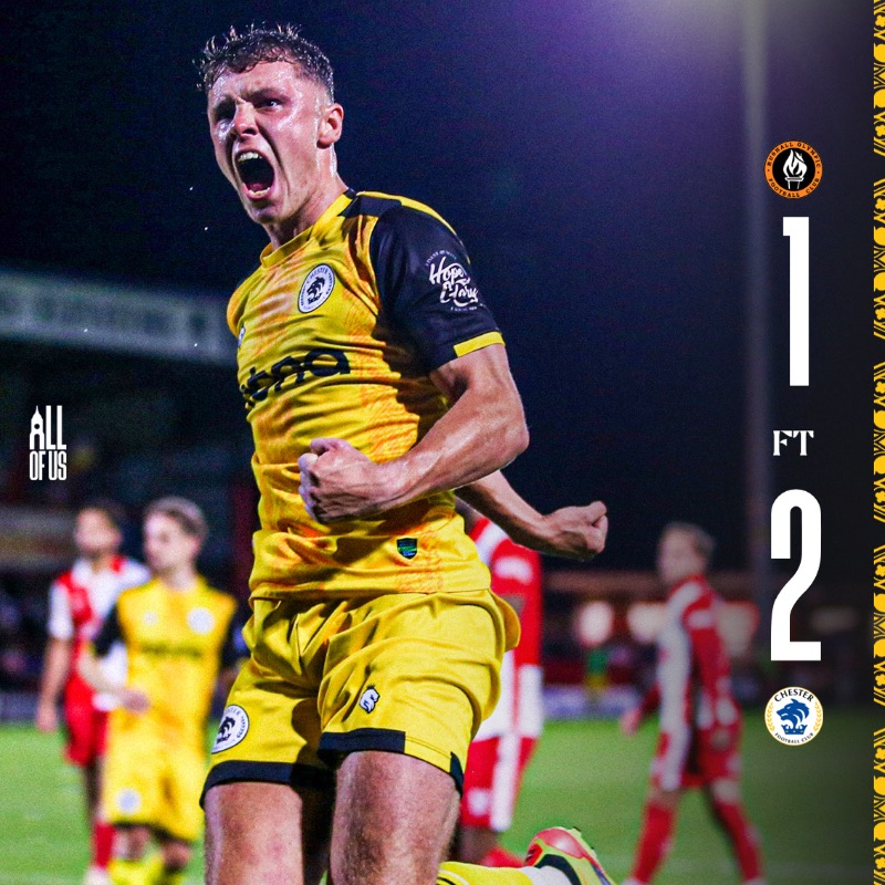 ChesterFC's tweet photo. FT: @ROFCOfficial 1-2 #ChesterFC.

A 𝗵𝘂𝗴𝗲 3⃣ points on the road. 🕺

#AllOfUs | #RUSCFC