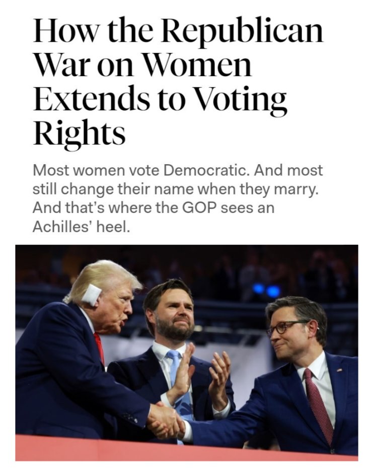 The "SAVE Act", fortunately failed to pass this week, but it was an attempt by the gop to make it more difficult for Americans to vote, particularly women.

The SAVE Act, would have given a sitting president the power to declare certain voters in states "problematic" and have