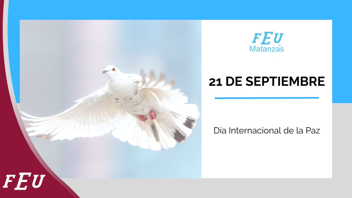 Un día para reflexionar sobre la paz…
🤍 Más que la ausencia de guerra, es un proceso de construcción colectiva.
🕊️ Juntos, podemos construir un mundo más pacífico.

<a href="/universidad_um/">Universidad de Matanzas</a>
#SomosFEU #AquiEstoyYo #DíaInternacionalDeLaPaz #Paz #Diálogo #Cooperación #ConstruyendoPaz