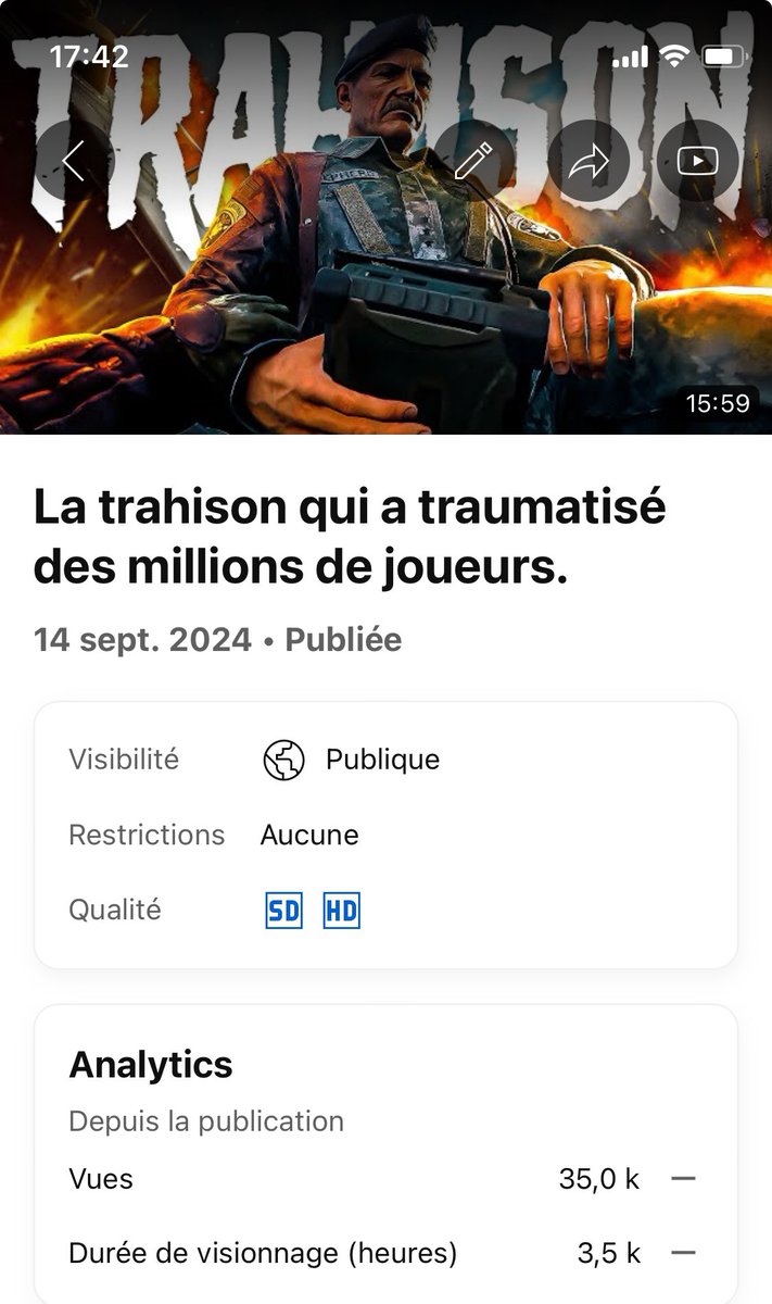 Une semaine après petit bilan : 
+500 abonnés (on dépasse les 1000)
35K vues

Première vidéo qui explose sur la chaîne en espérant que les autres suivent. Prochaine vidéo Mercredi si tout se passe bien. 

Ça n’aurait pas été possible sans une minia de qualité faite par <a href="/Slyced_/">Slyced</a>