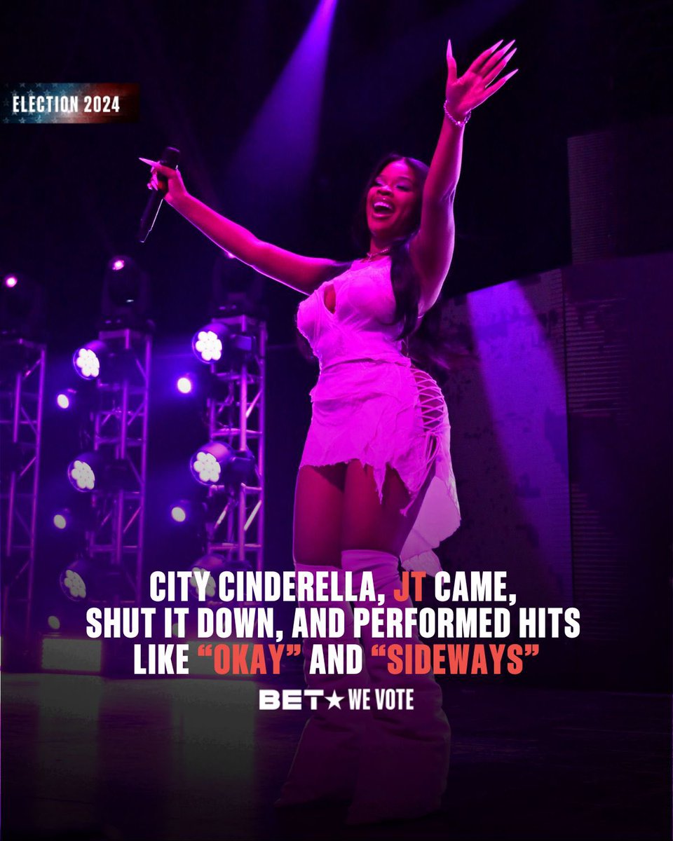 BET's tweet photo. PHILLY, y’all did your big one last night 🙌🏾

From unforgettable performances by @ThegirlJT, @PUSHA_T , @Kur7947 and more to impactful moments of Black excellence within the community that inspired native Philadelphians to get out there and vote — @BET’s VoteFest was one for the book!