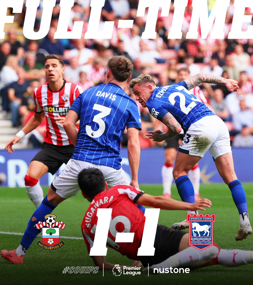 IpswichTown's tweet image. Sam&apos;s strike earns us a point.

#SOUIPS | @Nustone_UK