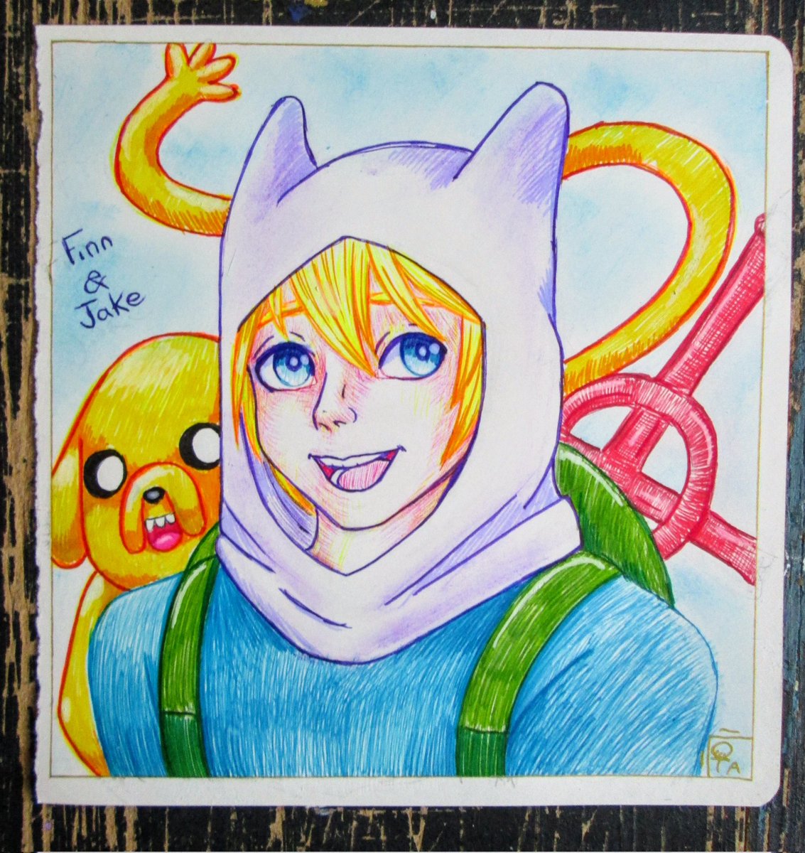 Tsukiyomi789's tweet photo. Finn &amp; Jake 
From Adventure Time
.
.
.
.
.
.
.
.

 #finn #jake #finnjake #pen #penart #penartwork #lineart #ballpointpen #ballpen #art  #drawing #works #adventuretime  #adventuretimefanart #figurativeart #fineart #emotionalart #artworks #contemporarypainting  #sketching https://t.co/piyzfQSIHs