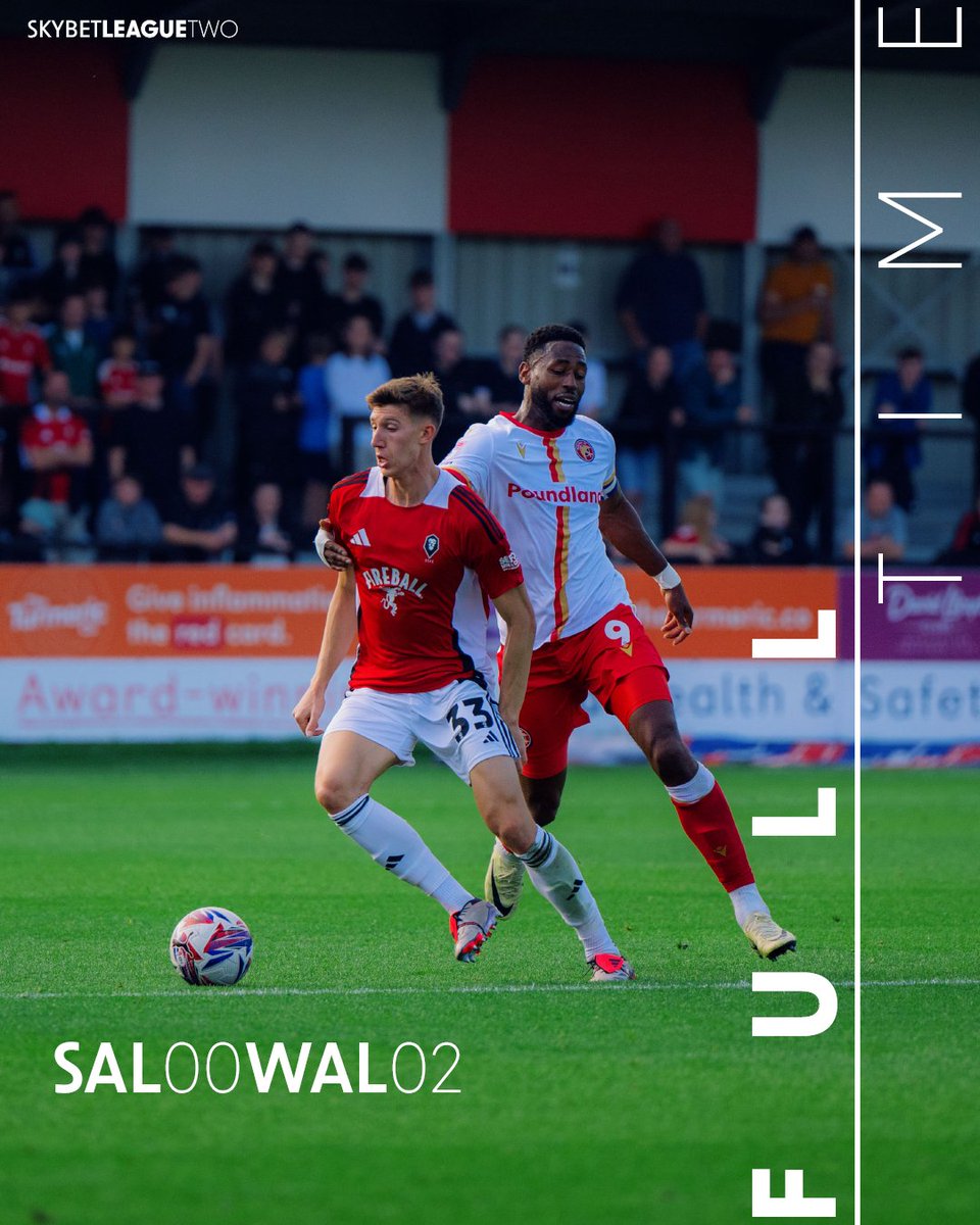 SalfordCityFC's tweet image. All over here at The Peninsula Stadium.

0-2 | #SALWAL