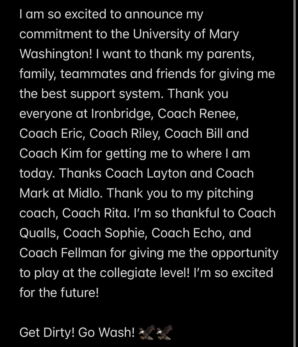 CharDaniels2025's tweet photo. So excited to be an Eagle! 🦅🩵
@IB_softball @Ironbridge2026 @midlotrojansb @ritalynngilman @UMWSoftball @Hquallsumw @CoachEchoAllred @CoachFellman https://t.co/ufc0SZWaIW