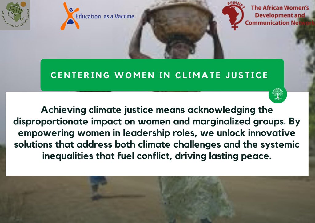 jennygoodwaters's tweet photo. Let us commit to a future where climate justice and peace intersect. By empowering women and girls, we can build a more resilient and equitable world. Together, let us advocate for policies that prioritize gender equality and climate action. #ClimateActionNow #AACJFSMA https://t.co/OJbfTAN2oy