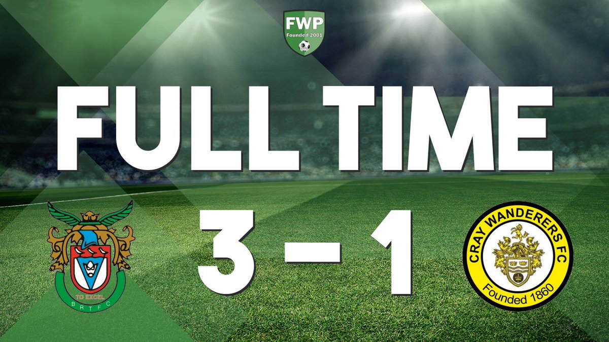 FULL-TIME: Bognor Regis Town 3-1 Cray Wanderers #IsthmianLeague
