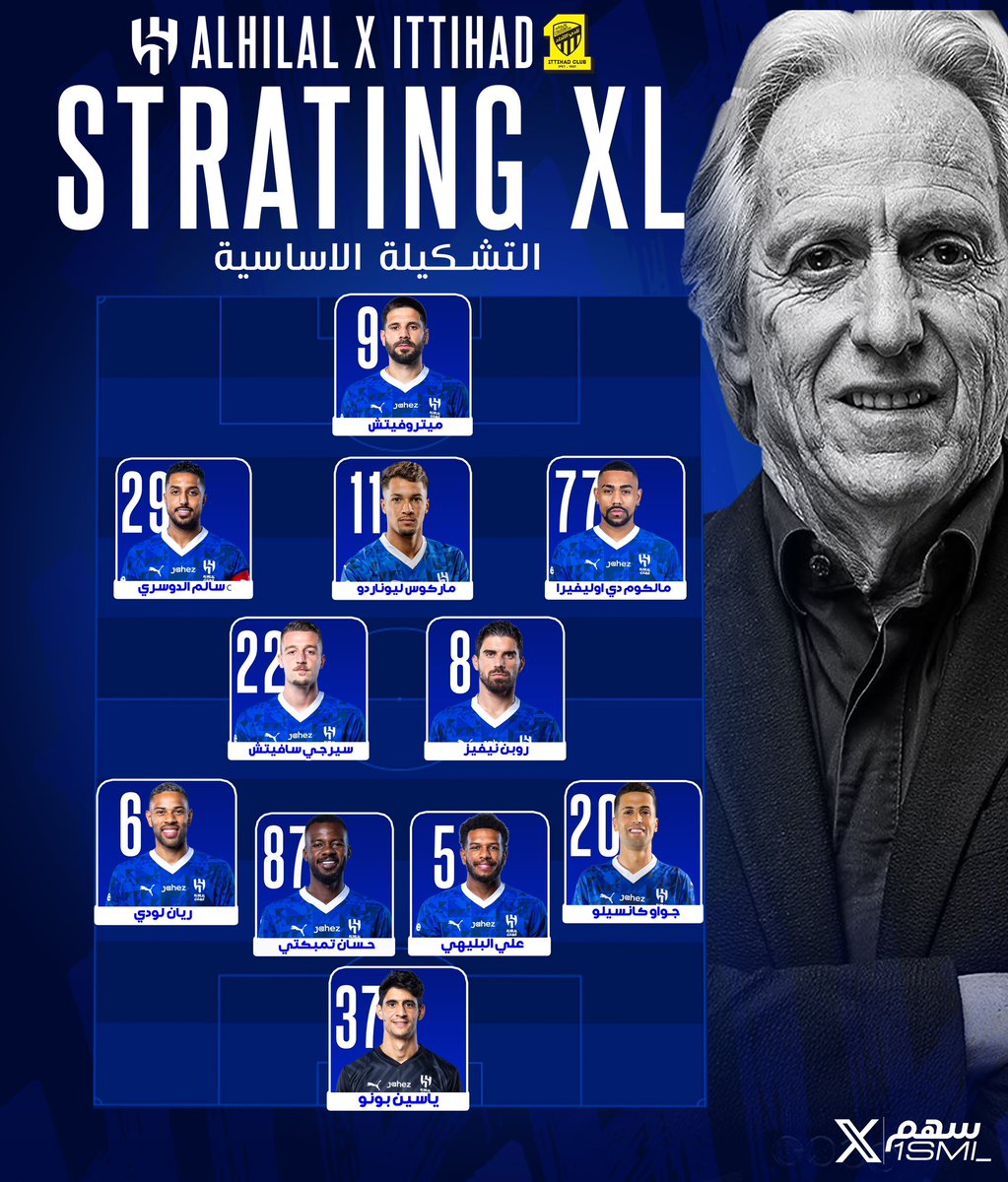 1SMi_'s tweet photo. 🚨🚨🚨🚨🚨🚨🚨🚨🚨🚨🚨🚨🚨🚨🚨

تشكيلة #الهلال الرسمية امام الاتحاد بالكلاسيكو!🔵

• 🇧🇷 تواجد رينان لودي اساسيًا

• 🇸🇳 استبعاد المدافع كوليبالي

•🇧🇷 ليوناردو مع ميترو اساسيين

• 🇵🇹 تواجد نيفيز اساسيًا 

😱😱😱😱😱😱😱😱😱😱😱😱😱😱😱 https://t.co/cdDVzq1kjf