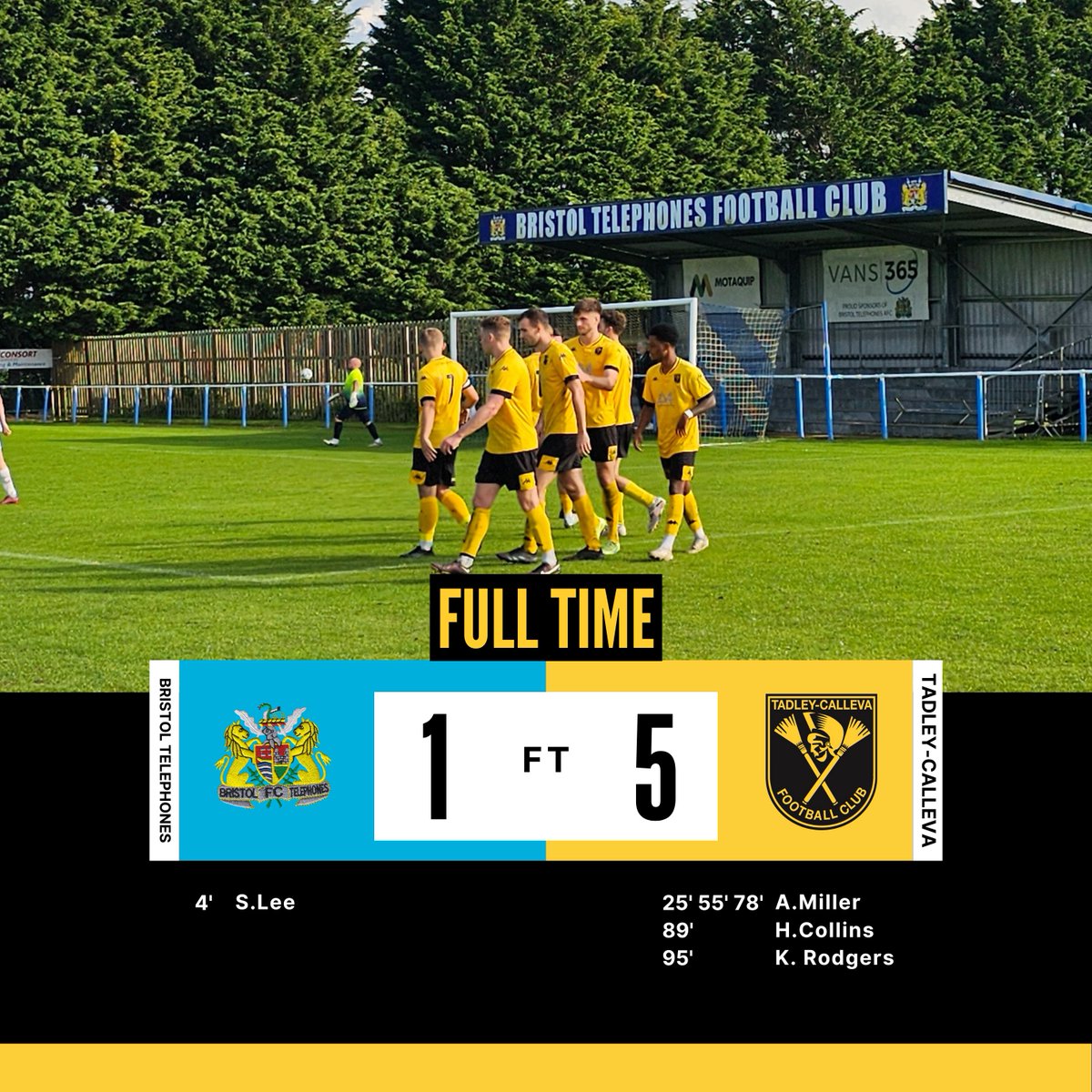 TadleyCallevaFC's tweet photo. Full Time | Into the 🎩
An emphatic second half performance sees us run away in the second half and dominate the tie.
A hat-trick from Alex Miller, a rocket from Harvey Collins and a cool Kieran Rodgers finish wrapped things up.
We'll find out on Monday who we'll face in the first round proper.
The lads have earnt their night out in Bristol tonight.
#TCFC