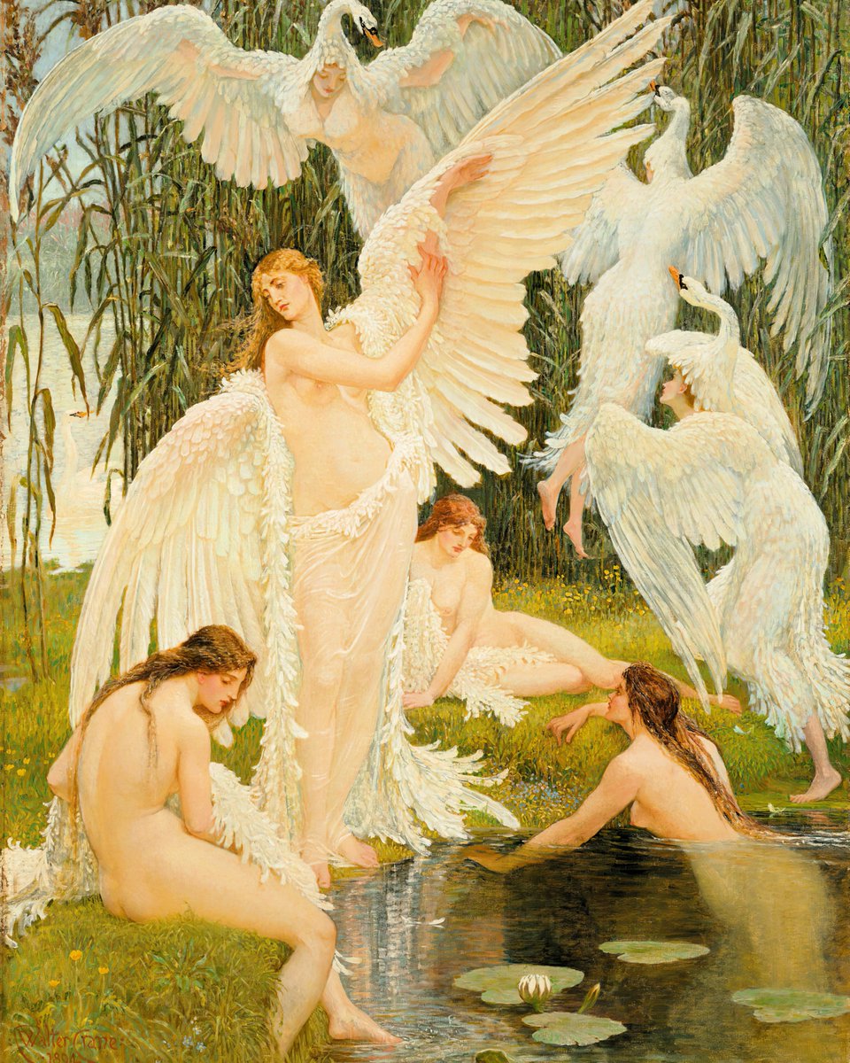 AlexandraSoro's tweet photo. "The Swan Maidens"  (1894)
by Walter Crane. (1845-1915)🖌️🌹
English Painter. https://t.co/cid8QrkIcq