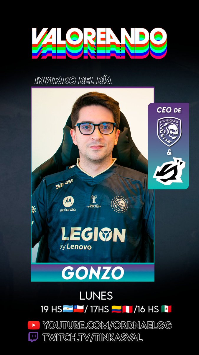 ValoreandoOK's tweet photo. Este LUNES 19 HS TENEMOS  #VALOREANDO con UN INVITADO INCREÍBLE! 🔥 

🌟 @FG_GonzO, el CEO de @FuriousGamingLA y de @ShindeNgg viene a contarnos todo sobre sus equipos, el presente de VALORANT, la VCL y más... 

🎙 @OrdnaelGG - @TinkasVAL - @PabloAgusMoro - @ChitakuVT https://t.co/dIlWNCFk7R