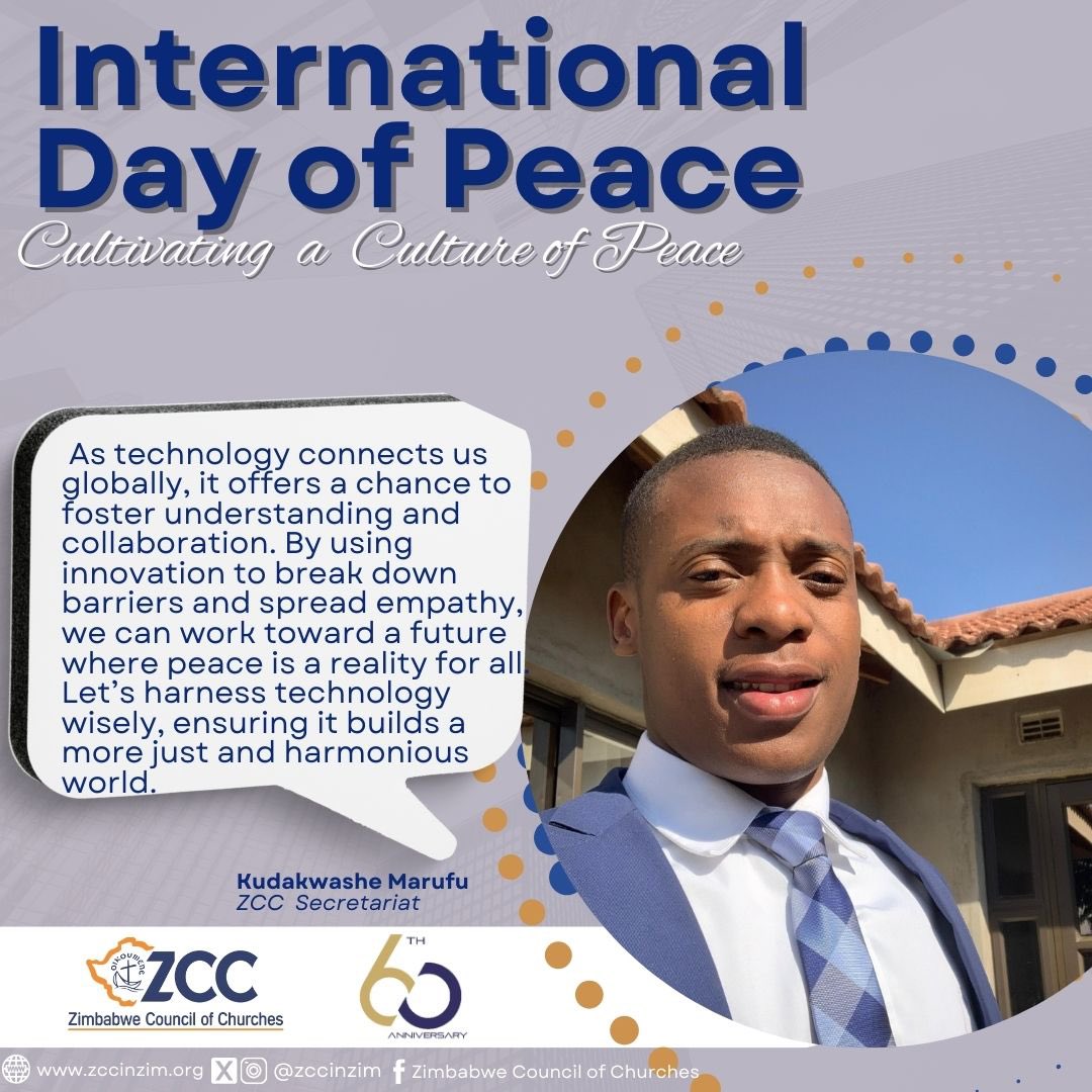zccinzim's tweet photo. Kudakwashe Marufu is into technology and communication, and he believes technology can be a powerful tool for achieving peace. How are you engaging with Artificial Intelligence in this context? #ZCCat60 #ReflectionsOfHope #PeaceDay2024 https://t.co/ZtHXdcfqih