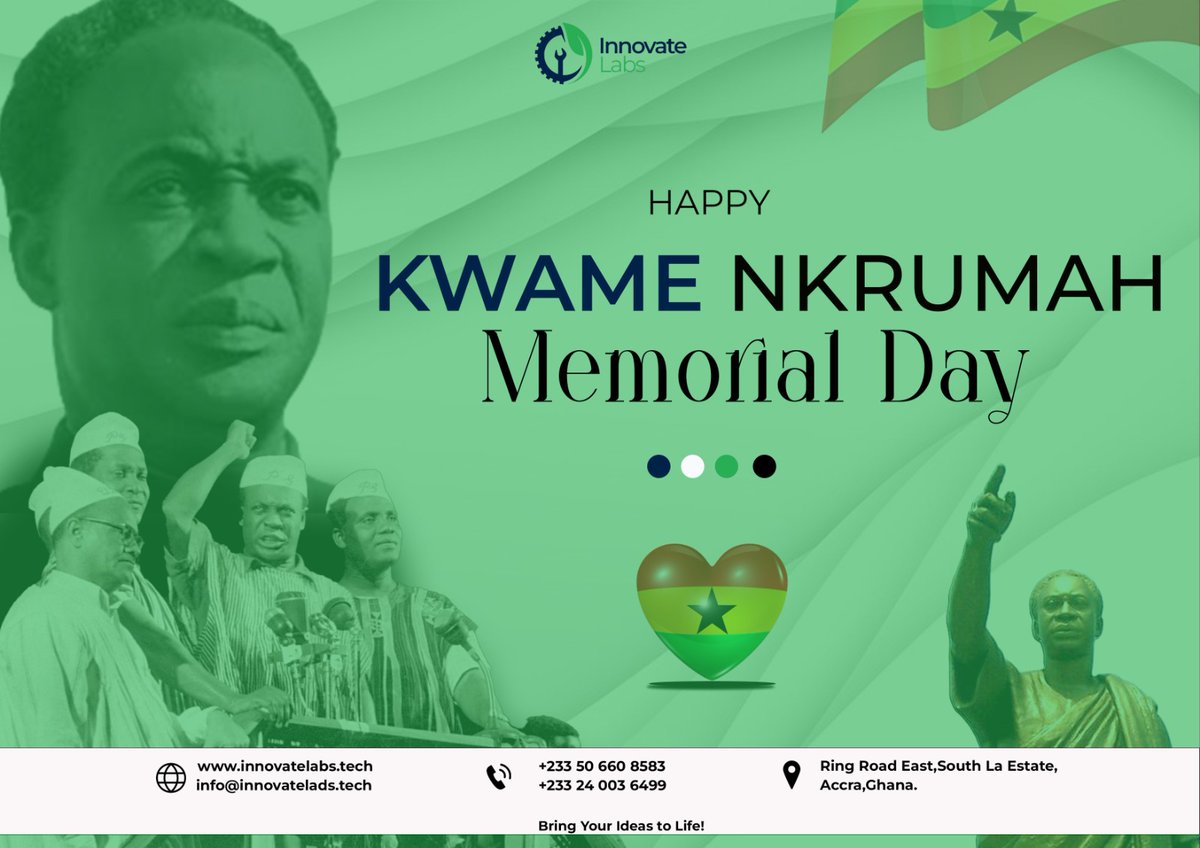 innovatelabs_'s tweet photo. On this day, we celebrate the birth of a great man who once lived. May God keep blessing our homeland Ghana through the toils of our forefathers.
.
.
#bringyourideastolife #innovation #recycling #sustainability #cleanenvironment #memorialday https://t.co/XkP2Gcf86T