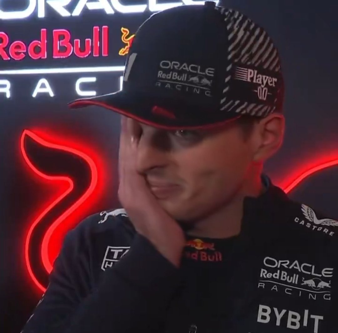 SCUDERIAFEMBOY's tweet photo. gets community service, refuses to speak in the press conference, holds his own outside of the room, gets told to leave and to go to the tvpen, has a walking press conference on his way to the tv pen. what would f1 be without max verstappen https://t.co/PHRZw2oSRs