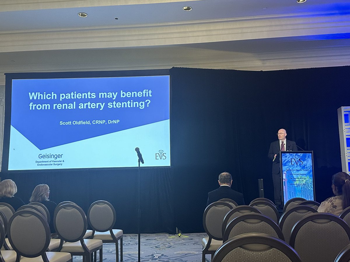 TLewisMD's tweet photo. @GeisingerVasc Scott Oldfield, DrNP presenting on treatment of renal artery stenosis at #EVS2024. Nice job Scott! https://t.co/tEsMhS5BgM