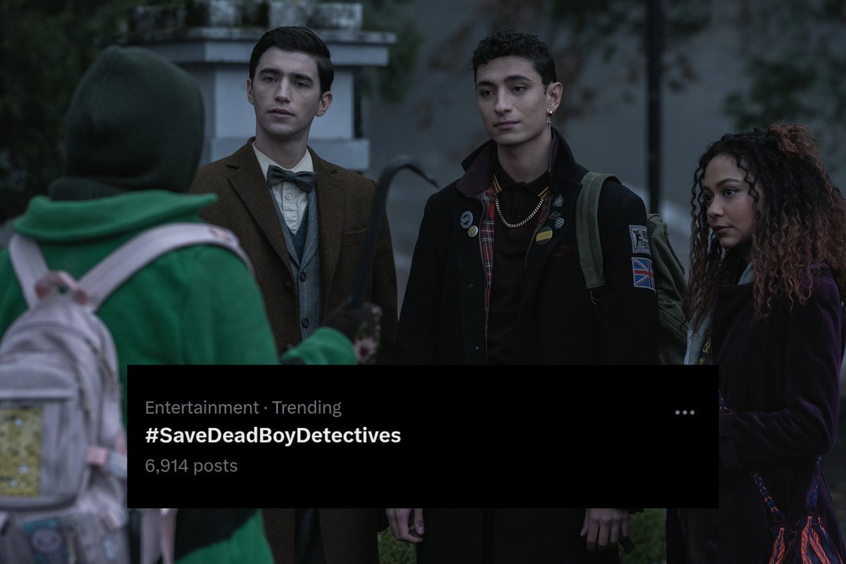 dbdagency's tweet photo. We’re trending again! 🔮 Let’s keep it up and continue to be as loud as possible this weekend everyone! 

#SaveDeadBoyDetectives 
#DeadBoyDetectives https://t.co/LYvYTYXLt1