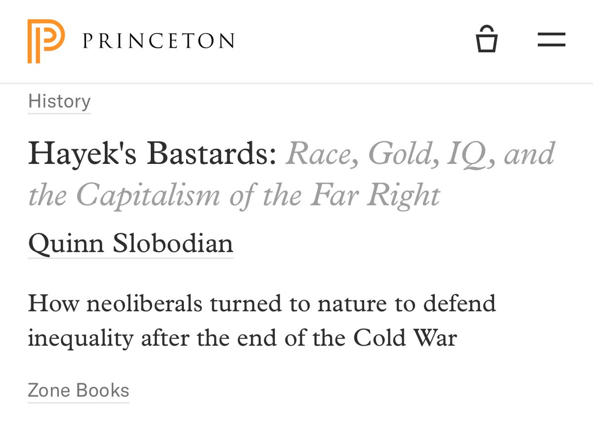 Forthcoming from Quinn Slobodian: “Following Hayek’s bastards from Murray Rothbard to Charles Murray to Javier Milei, we find that key strains of the Far Right emerged within the neoliberal intellectual movement not against it. What has been reported as an ideological backlash