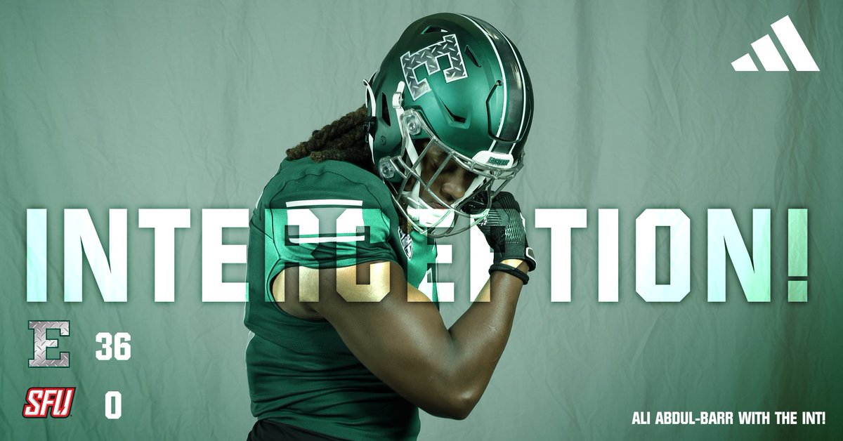 PICKED!

<a href="/AliAbdulBarr/">Ali Abdul-Barr</a> comes away with the INT for the Eagles! 

#EMUEagles ⛓️ #ETOUGH ⛓️ #BET