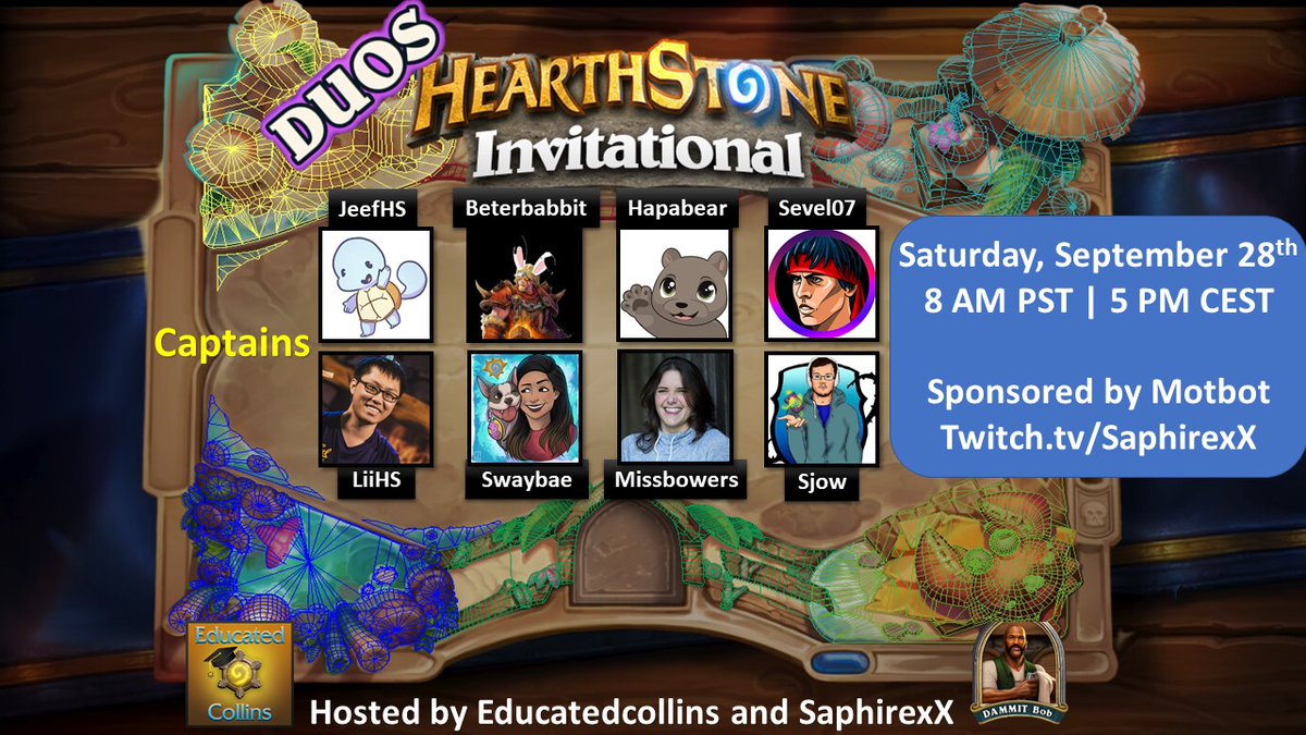 Saph and I are casting a $2000 Hearthstone Battleground Duo Invitational with some great players on Saturday September 28th starting at 8AM PST. 

There has been a lack of competitive duo content since the mode released and we hope people can enjoy the games and have fun!