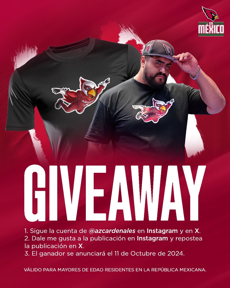 🚨 ¡Tenemos giveaway por el Día Nacional de la Lucha Libre! 🚨

Sigue las instrucciones y llévate la playera de Big Red enmascarado. 🔝

Términos y condiciones: 
static.clubs.nfl.com/image/upload/c…